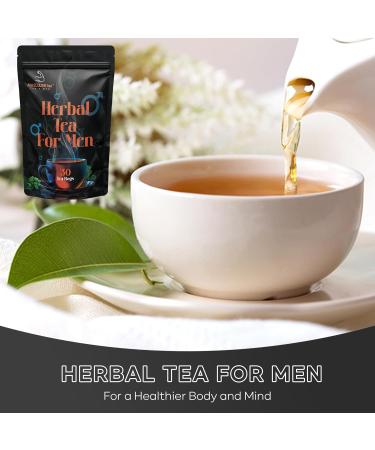 Herbal Tea For Men - Stress and Anxiety Relief - Natural Testosterone Balance Support - 30 Teabags - Buy Online on SooperMarket.com