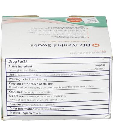 BD Alcohol Swabs 100 Each - Pack of 3 | Antiseptic Wipes for Skin Cleansing - Buy Online on SooperMarket.com
