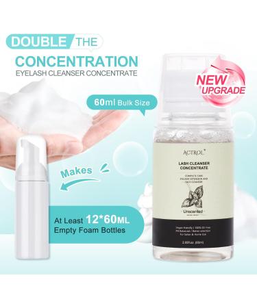 Eyelash Cleanser Concentrate Unscented 60ml Professional Lash Extensions Shampoo Natural Foaming Cleanser DIY Paraben & Sulfate Free Non-lrritating Wash for Extensions Lashes with Salon Home Care-Makes 60ml Bottles Eyelash Shampoo - Buy Online on SooperMarket.com
