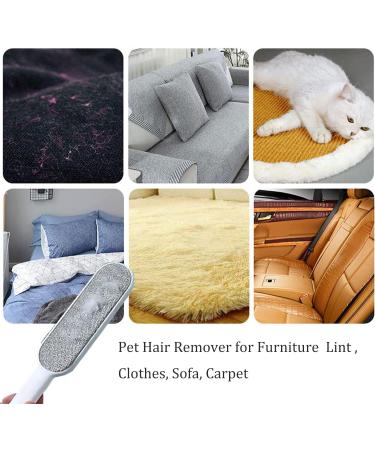 Cat Hair Remover & Pet Lint Brushes - Self-Cleaning Double-Sided Loose Hair Catcher for Dogs & Cats | Effective Hair Cleaner for Clothes Sofa & Carpet (White - Buy Online on SooperMarket.com