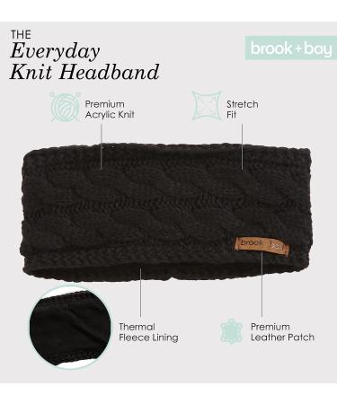 Brook + Bay Women's Winter Ear Warmer Headband - Fleece Lined Cable Knit Ear Band for Cold Weather - Buy Online on SooperMarket.com