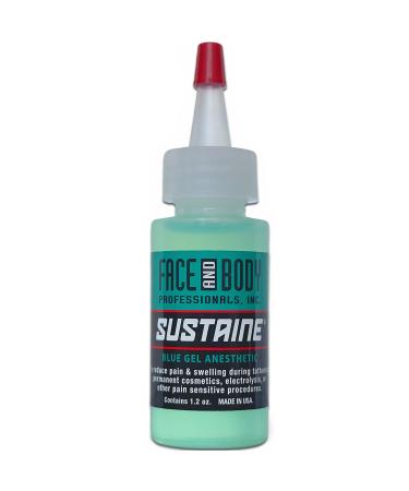 Sustaine Blue Gel 1.2oz Lidocaine Numbing Gel Maximum Strength Lidocaine Cream Topical Anesthetic Numbing Cream Pain Relief Gel Numbing Lube For Numbing Cream Tattoo, PMU, Microblading, Tattoo Removal