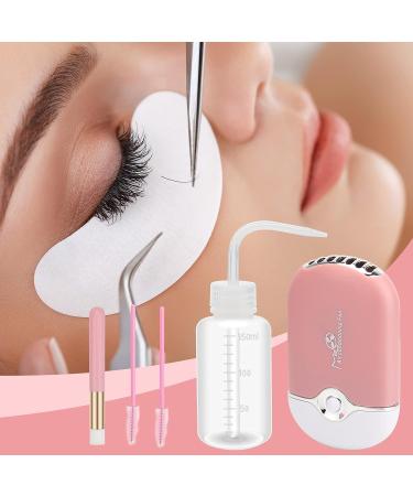 5 Pcs Eyelash Fan Kit - Mini Portable USB Rechargeable Cooling Fan & Lash Cleanser Set - Buy Online on SooperMarket.com