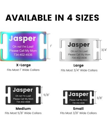 Yehanti Personalized Dog Tag - Engraved Stainless Steel Pet ID for Dogs Cats & Puppies - Custom Name Phone & Address - Colorful S Size (10mm Wide Collar) - Buy Online on SooperMarket.com