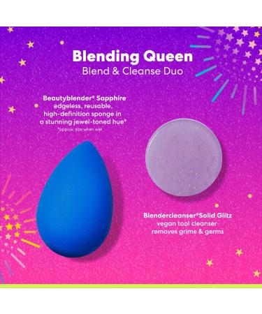 Beautyblender Blending Queen Set - Sapphire Sponge & Speckled Violet Cleanser | Best for Flawless Makeup | International Shipping Available - Buy Online on SooperMarket.com