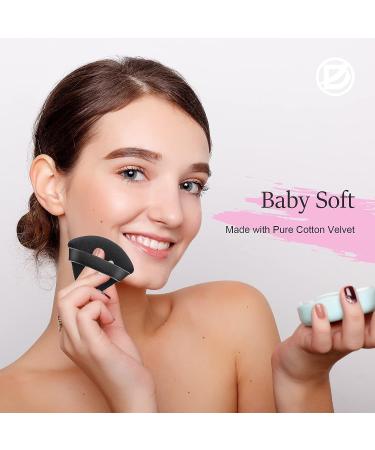 Velour Powder Puff Triangle Set for Face & Body - 6PCS Black Makeup Puffs - Buy Online on SooperMarket.com