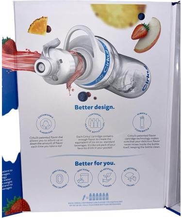 22 oz Plastic Water Bottle Starter Kit with Comfort Grip Lid & 3 Flavor Cartridges (Fruit Punch Mixed Berry Black Cherry) (Blue & Clear) - Buy Online on SooperMarket.com