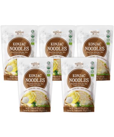 ONETANG Organic Shirataki Konjac Angel Hair Pasta, 5 Pack Inside, Vegan, Low Calorie Food, Gluten Free, Fat Free, Keto Friendly, Low Carbs, Holiday Gifts, Healthy Diet 40.6 Oz