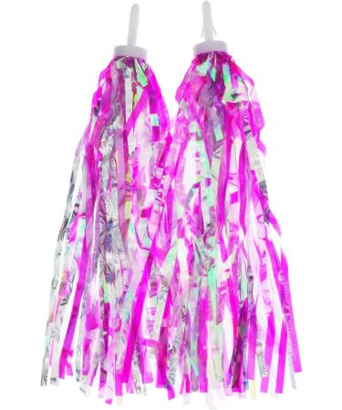 Kasteco 2 Pairs Bicycle Tassel Ribbons - Blue/Silver & Hot Pink/Silver | Bike Handlebar Streamers for Scooters - Buy Online on SooperMarket.com
