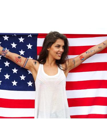 60 Sheets 4th of July Glow in the Dark Patriotic Temporary Tattoos with American Flag Design - Buy Online on SooperMarket.com