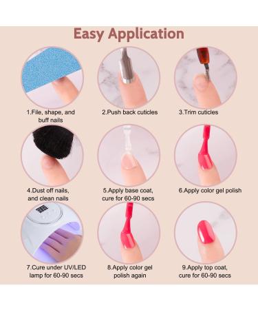 Lavender Violets 48 Gel Polishes UV LED Nail Lamp Kit with Nail Brushes & Top Coats - Q975 Collection - Buy Online on SooperMarket.com