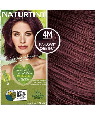 Naturtint Permanent Hair Color 4M Mahogany Chestnut - Pack of 6 | Ammonia-Free, Vegan, Cruelty-Free | Up to 100% Gray Coverage, Long-Lasting Results - Buy Online on SooperMarket.com