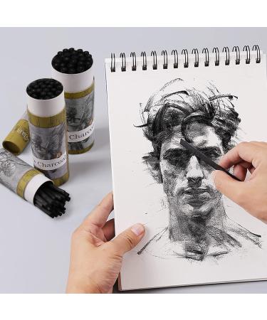 LOONENG Willow Charcoal Sticks - Pack of 25, Ideal for Sketching and Drawing - 7-9mm Diameter, Natural Charcoal for Artists, Beginners, and Students - Buy Online on SooperMarket.com