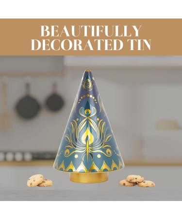 Musical Christmas Tree Biscuits Gift Set | Festive Biscuits Tin with Wind-Up Christmas Carousel | Food Gift Ideas for Women and Men | The Silver Crane Company - Buy Online on SooperMarket.com