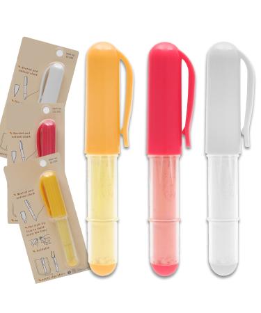 3 Colors Per Pack Fabric Chalk Markers (Red Yellow White) -Erase Tailor s Chalk for Quilting and Sewing - Compatible with Most Fabrics - With Dosing Wheel Technology Red & Yellow & White 3 Pack