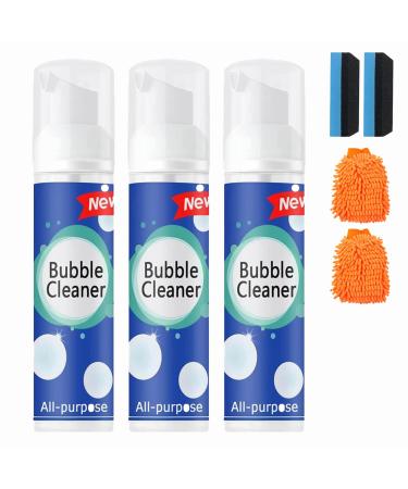 Lazzda Bubble Cleaner Bubble Cleaner Foam Spray Bubble Cleaner All-Purpose Rinse-Free Cleaning Spray Heavy Duty Stubborn Grease & Grime Remover Spray Rinse Free Cleaning Spray (100ml*3)
