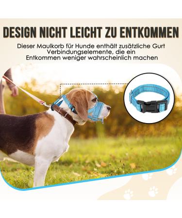 Adjustable Reflective Eyin Muzzle for Large Dogs - XL Blue | Comfortable Safe Prevent Biting & Barking Allows Panting & Drinking - Buy Online on SooperMarket.com