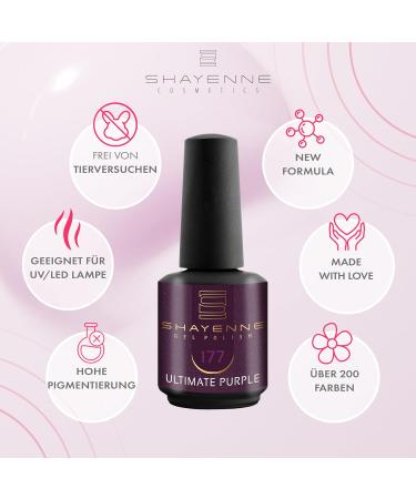 SHAYENNE Made in Germany Shellac Gel Nail Polish 15 ml for UV LED Lamp 177 Ultimate Purple Gel Nail Polish for UV Nail Lamp LED Nail Polish Gel Polish Nail Gel - Buy Online on SooperMarket.com