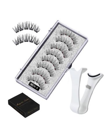 Magnetic Eyelashes with Applicator Reusable Dual Magnetic Lashes Kit without Eyeliner Magnetic Eyelashes Natural Look Wispy False Eyelashes No Glue or Liner Needed Easy to Wear
