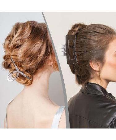 Lusofie 3Pcs Clear Claw Clip Set for Thick Hair - Strong Hold Banana Hair Clips for Women and Girls - Buy Online on SooperMarket.com