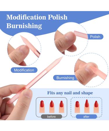 Glass Cuticle Pusher Set - Double Sided Trimmer & File with Case | Manicure Stick for Precision Filling & Removal - 6 Colors - Buy Online on SooperMarket.com