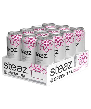 Steaz Organic Zero Calorie Raspberry Green Tea - Pack of 12 | 16 fl oz - Buy Online on SooperMarket.com