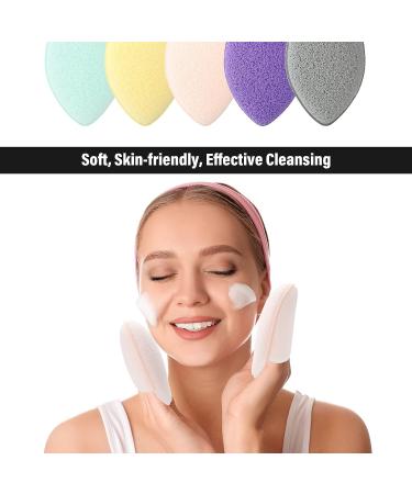 20 Pcs Reusable Facial Exfoliating Sponges for Deep Cleansing - Teardrop Shape Puff Style Exfoliating Pads for Removing Blackheads and Makeup | Women's Skin Care Solution - Buy Online on SooperMarket.com