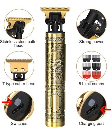 YOGINGO Professional Cordless Beard Trimmer - Rechargeable Hair Clippers for Men | Zero Gapped Cutting Grooming Kit in Barbershop Bronze - Buy Online on SooperMarket.com