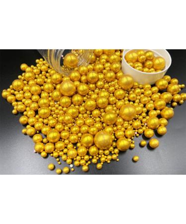 Gold Edible Pearl Sugar Sprinkles - 120g/4.2oz Jar for Cake, Cupcake, Cookie Decorations - Perfect for Weddings, Showers, and Parties - Buy Online on SooperMarket.com