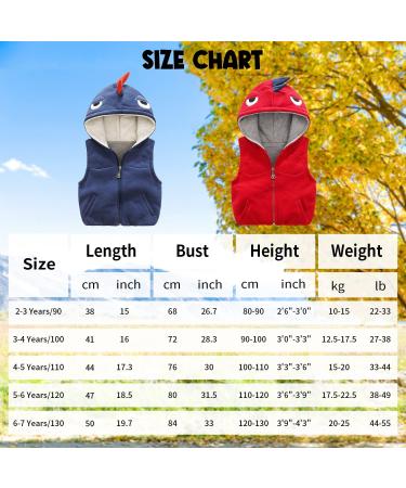 Kids Hooded Gilet Vest | Toddler Warm Sleeveless Jacket | Red | Size 5-6 Years/3'9 - 4'3 | 44-55lb - Buy Online on SooperMarket.com