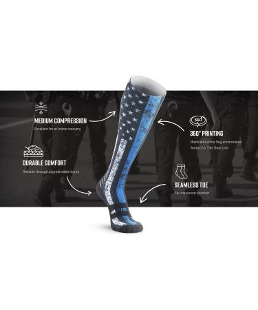MudGear Premium Compression Socks - Special Edition for Run, Hike, Trail, Recovery - Medium Blue Line - Buy Online on SooperMarket.com