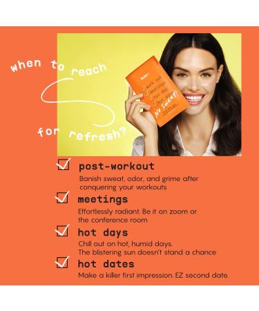 Refresh Line Body Wipes for Women - Fresh Citrus Scent, No Rinse Cleansing Wipes - 10 ct Pack - Buy Online on SooperMarket.com