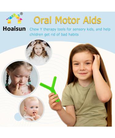 Sensory Chew Toys 2 Pack for Autistic Children - Silicone Oral Motor Tools for Autism ADHD SPD - Biting Fidget & Teething Relief - Blue & Green - Buy Online on SooperMarket.com