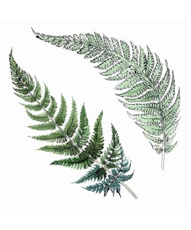 Dopetattoo 6 Sheets Temporary Tattoo Fern Leaf Foliage Fake Tattoos Neck Arm Chest for Women Men Adults