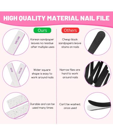 BLESWIN 80/80 Grit Nail Files - 25pcs Jumbo Emery Board for Acrylic Nails - Double-Sided Nail Filer for Manicure & Pedicure - Buy Online on SooperMarket.com