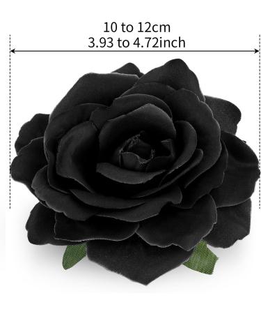 WLLHYF Fabric Rose Hair Flowers Clips Mexican Rose Hair Clip Flower Hairpin Rose Brooch Floral Clips Headpieces for Woman Girl Wedding Party (black) - Buy Online on SooperMarket.com