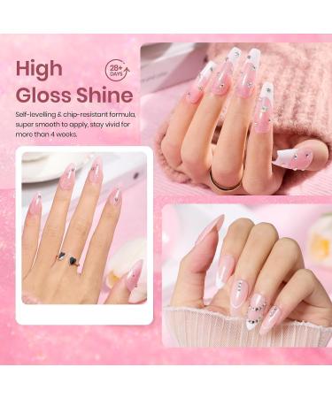 Beetles 6pcs Jelly Glitter Gel Polish Set - Nude Pink Manicure, Soak Off UV LED Cured Shimmer Colors - DIY Nail Art Salon Quality - Buy Online on SooperMarket.com