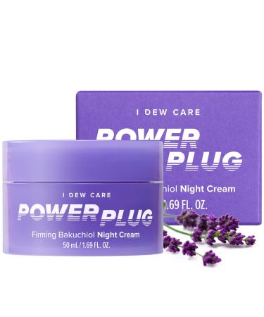I DEW CARE Night Cream - Power Plug | Rich Moisturizer with Bakuchiol and Collagen  Clinically Tested  1.69 Fl Oz