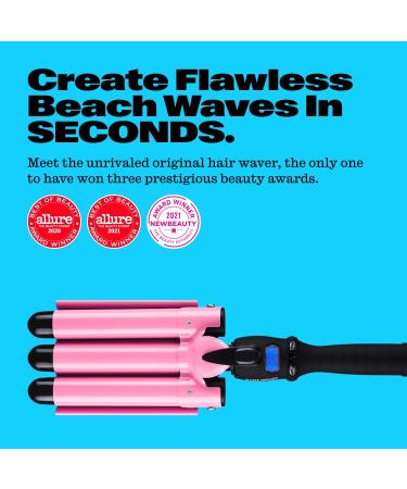 Trademark Beauty Babe Waves 3 Barrel Curling Iron Hair Waver 1 Inch Quick Heat Adjustable Temperature Hair Curler Perfect Beach Waver Hair Styling Tools 25mm Standard Ceramic Wand Pink 3 Barrel (1 Inch) - Buy Online on SooperMarket.com