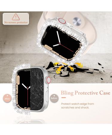 4 Pack Goton for Apple Watch Series 6 5 4 SE 40mm Bumper Bling Case Women Glitter Diamond Rhinestone Protector Cover for iWatch Accessories 40mm Clear Silver Black Rose Gold Clear+Silver+Black+Rose Gold(No Glass) 40mm - Buy Online on SooperMarket.com