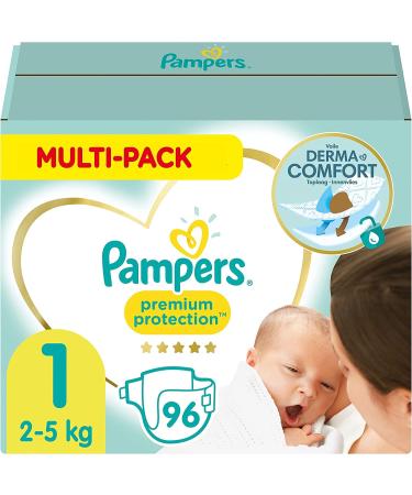 Pampers Baby Diapers Size 1 (2-5kg) Premium Protection Newborn 96 Pack Old Version Size 1 (96 Pack) OLD
