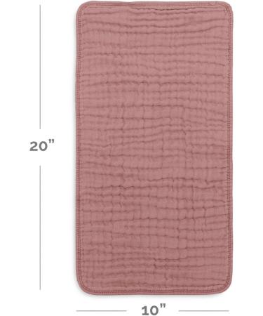 Comfy Cubs Muslin Spitting Towels - 10 Pack Large 100% Cotton Extra Absorbent Soft 6 Layers - Mauve | International Shipping Available - Buy Online on SooperMarket.com