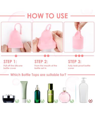 Travel Silicone Bottle Covers - 8 Pack Reusable Protective Spout Accessories for Shampoo & Shower Gel - Safe & Durable Travel Containers - Buy Online on SooperMarket.com
