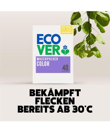 Ecover Color Washing Powder Concentrate Lavender 3kg - Eco-Friendly Detergent for Natural Colored Clothing (40 Wash Loads) - Buy Online on SooperMarket.com
