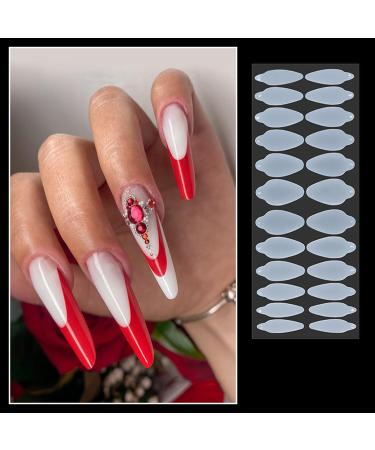 24Pcs/Bag Nails Form Nail Stickers Manicure Acrylic Templates Nail Extension Supplies Professional Accessories Nail Forms Moulds Nail Extension Films Silicone Gel Nail Forms Moulds