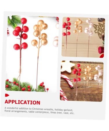 ABOOFAN 60 Pcs Christmas Fruit Christmas Decorations Christmas Holly Berries Christmas Berry Stems Winter Light House Decorations for Home Christmas Tree Fake Berry Foam Red Fruit Wreath Redx3pcs 17x3cmx3pcs - Buy Online on SooperMarket.com