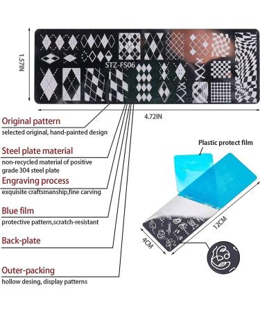 RUNRAYAY 12pcs Retro Theme Nail Stamping Plate Kit - Flower, Snake, Butterfly Patterns for Thanksgiving & Christmas Nail Design - DIY Print Manicure Salon - Buy Online on SooperMarket.com