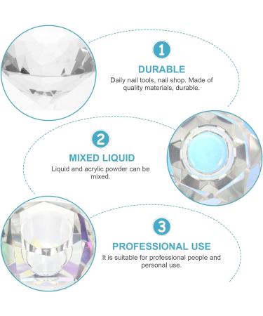FRCOLOR 3 Pcs Nail Art Crystal Cup Glass Container with Lid Liquid Powder Dappen Dish Manicure Care Tools Nail Tech Clear Fingernail Polish Nail Art Dish Cup White With Cover Cup Bowl 5.5x5.5cmx3pcs Whitex3pcs - Buy Online on SooperMarket.com