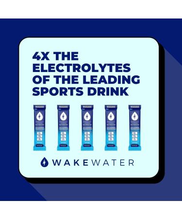 WakeWater Electrolytes Powder | Blue Raspberry 10 x 7g Electrolyte Powder Packets | Rapid Rehydration | Sugar Free | No Artificial Sweetener | 0 Calories | Keto & Paleo Friendly - Buy Online on SooperMarket.com