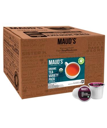 Maud's 8 Blend Organic Tea Variety Pack 48ct | Solar Energy produced Green, Black, Peppermint, Chai, Matcha, Jasmine, Chamomile Lavender, English Breakfast & Earl Grey | Eco-Friendly Tea Sampler - Buy Online on SooperMarket.com